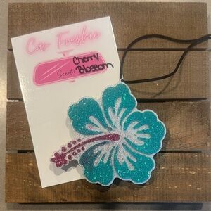 Floral Car Freshener - Teal and Pink